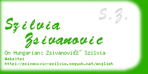 szilvia zsivanovic business card